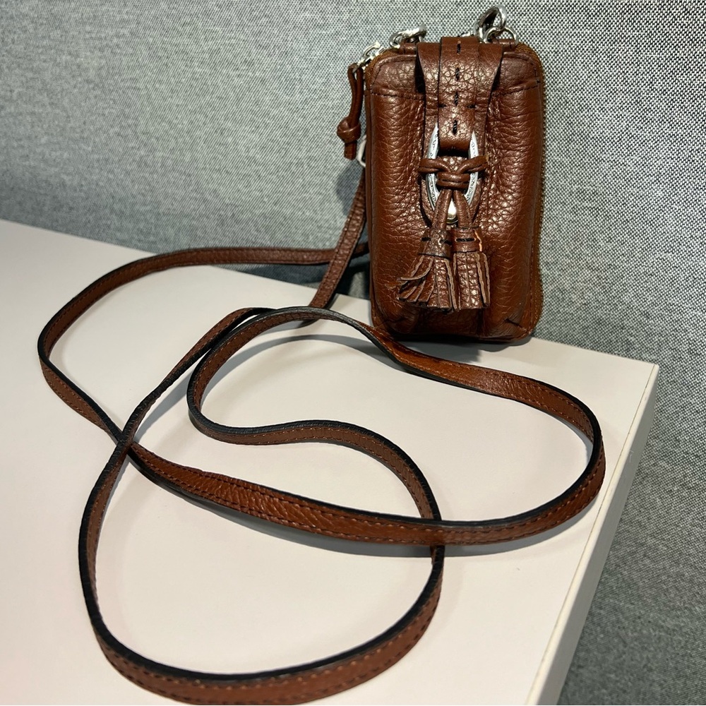 Vintage Brighton Mini Leather Crossbody Bag Leather and Tassels